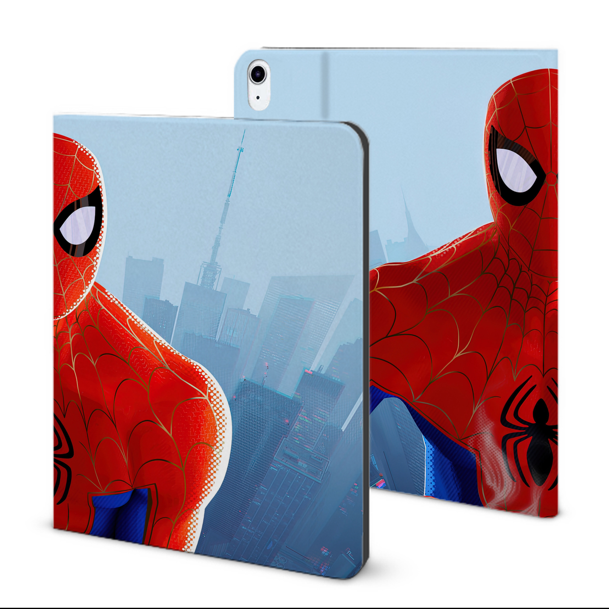 （画像用） Spider Man スパイダーマン IPad ケース ブック型 PUレザー TPU 耐衝撃 軽量 薄型 ペン収納なし 全面保護 IPad 各モデル対応